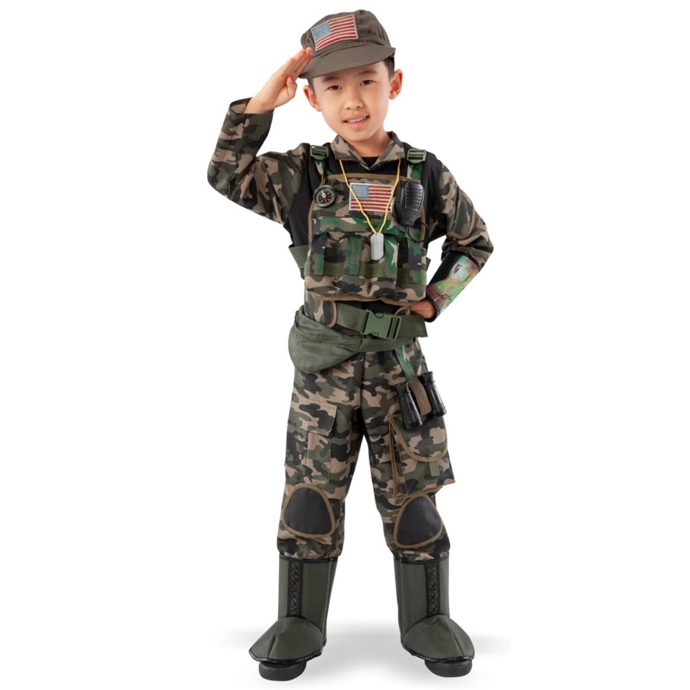 Teetot & CO Kids Digital Camo Special Forces Costume w Hat Army Cosplay Size 5/6